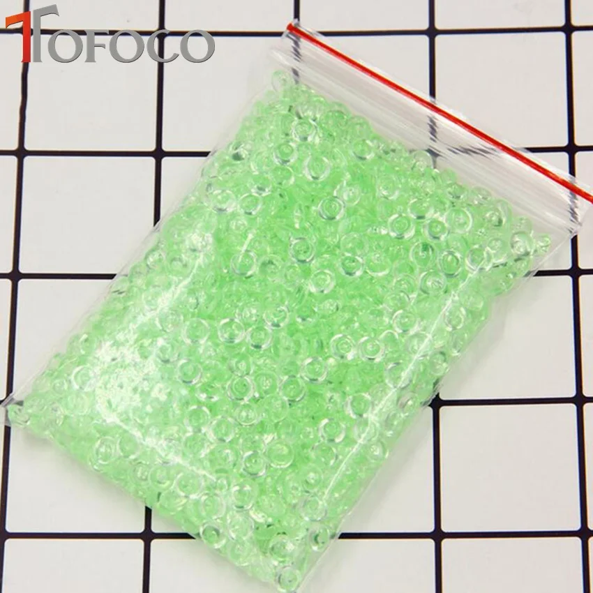 green TOFOCO 75 г прозрачный слизь плоский шарик прозрачный DIY ручной работы кристалл грязи смесь частиц аксессуары слизь наполнение украшения - Цвет: green