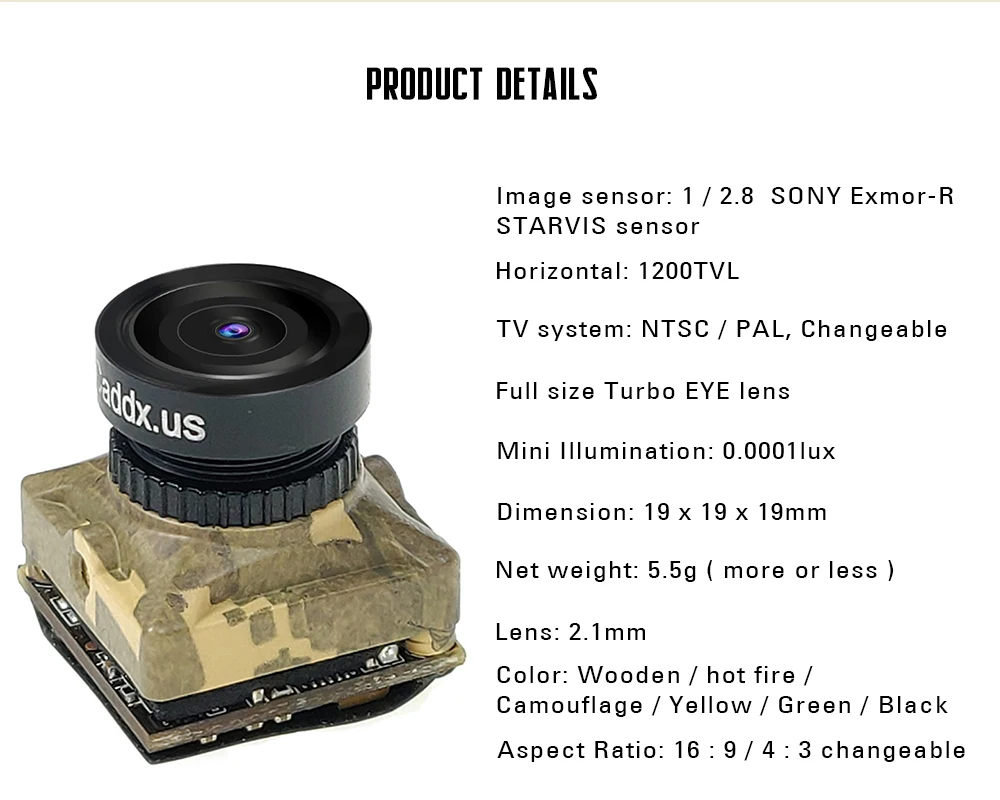 Caddx Turbo Micro SDR2 PLUS FPV камера 1200TVL Super WDR OSD 16:9/4:3 NTSC & PAL переключается для fpv RC