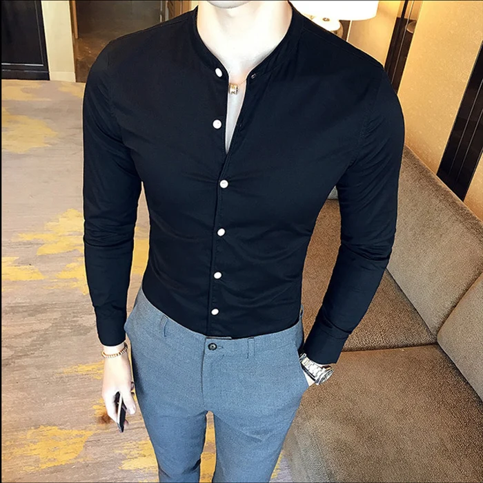 ISurvivor мужские весенние хлопковые рубашки с длинным рукавом Camisa Masculina, мужские повседневные Модные приталенные деловые рубашки, рубашки, верхняя одежда