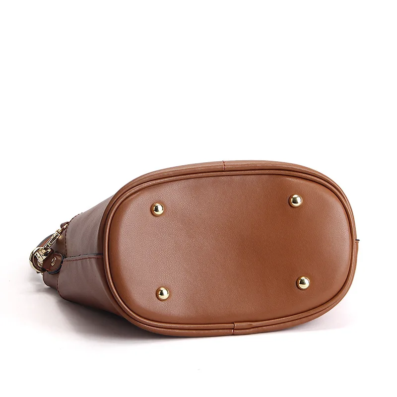 YOGOBOR Моды Случайные Прочистки Женщины Ведро Сумки Сплит Кожа Твердые Женщин Топ