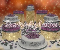 crystal round circular clear wedding cake stand wedding centerpiece wedding cake display 7pcslot wedding supply