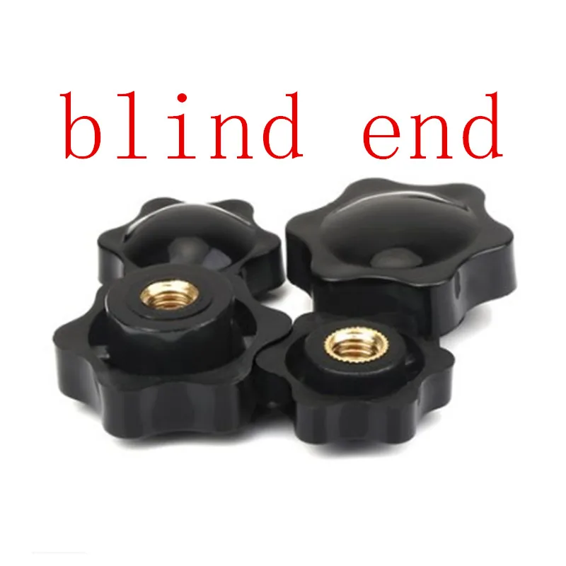 type B blind hole 5 шт. m4 m5 m6 m8 m10 сливовый бакелит ручная затяжка гайки ручка резьба звезда механические черные гайки Зажимная ручка ручные гайки - Цвет: type B blind hole