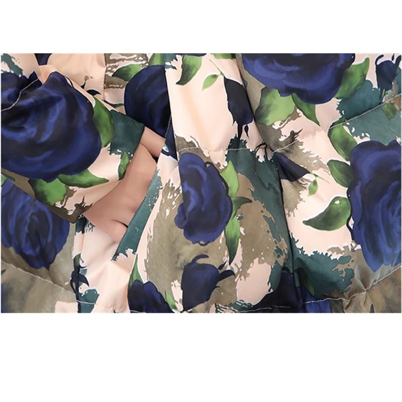 Модная зимняя куртка женская 2019 принт камуфляж Толстая теплая Женская пуховое