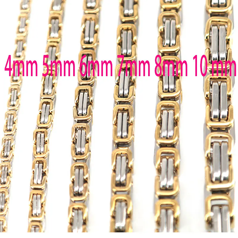 Мужская цепочка серебристого и золотого цвета из нержавеющей стали 316 22 дюйма