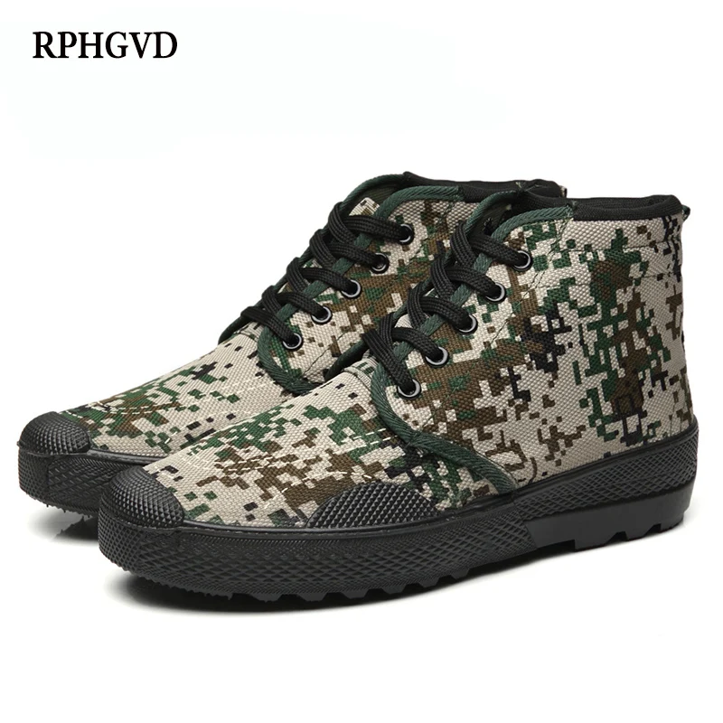 Камуфляжная Рабочая обувь с высоким берцем Мужская одежда Нескользящая