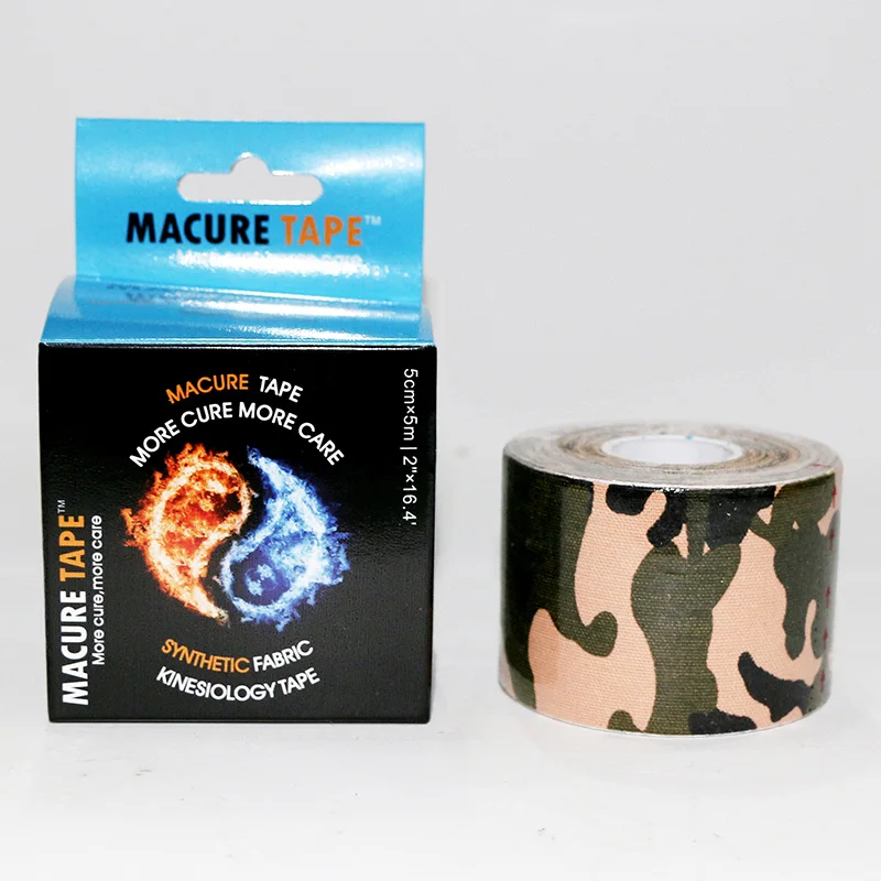 1 roll camo Macure лента Спортивная хлопковая кинезиологическая лента эластичная клейкая мышечная физиотерапия лечение травм Поддержка К активный Nastro Kinesiology Спорт - Цвет: 1 roll camo