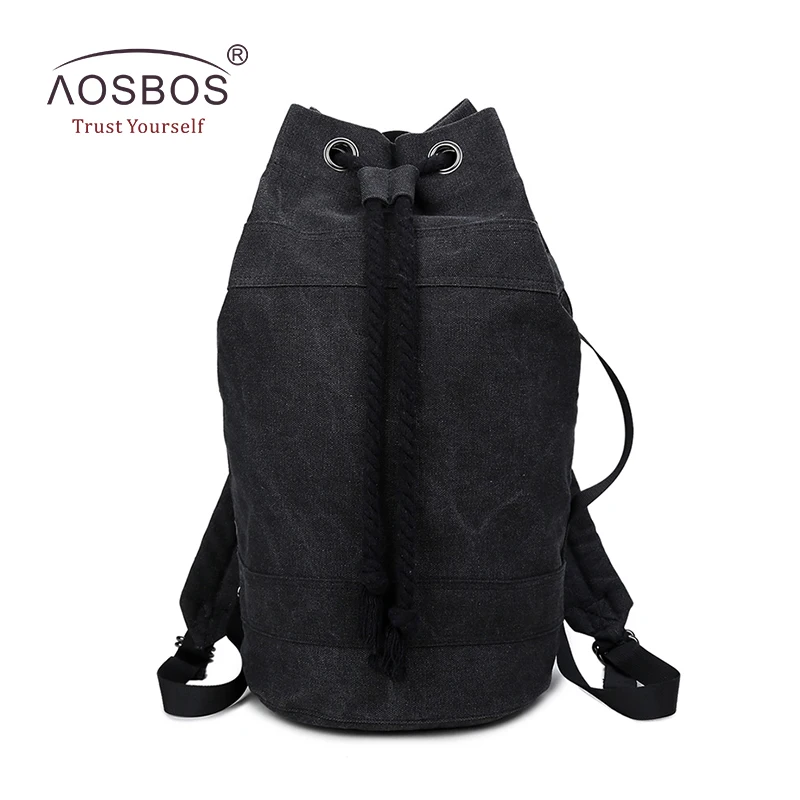 Aosbos прочные холщовые рюкзаки на шнурке для женщин и мужчин сумка для занятий спортом на открытом воздухе баскетбольные сумки для хранения