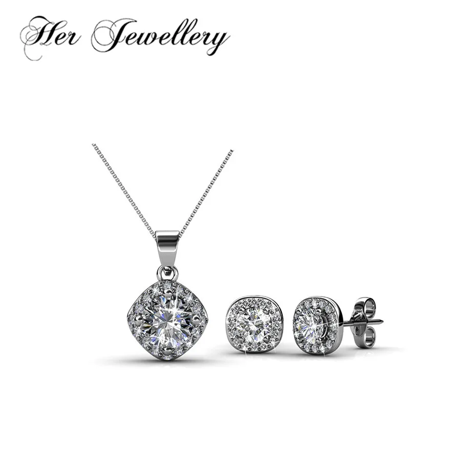 Ее ювелирные изделия 2 шт серьги/ожерелье набор влюбленных носить Сделано с