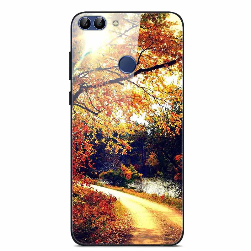 Чехол из закаленного стекла для Coque huawei P Smart, мягкий бампер, 3D печать, Funda для huawei P Smart, FIG-LX1 чехол для телефона