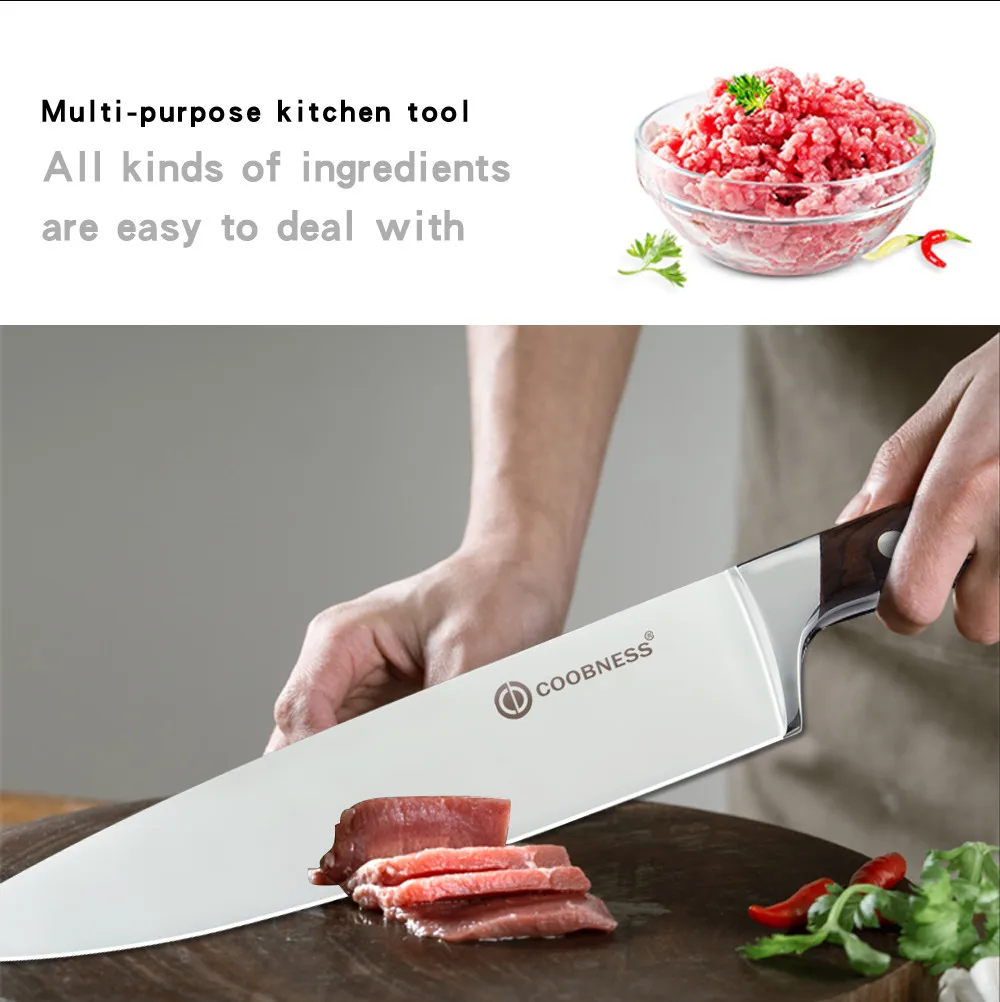 Coobness 7Cr17 кухонный нож из нержавеющей стали, японский нож Santoku, нож для нарезки повара, овощные ножи, режущие инструменты