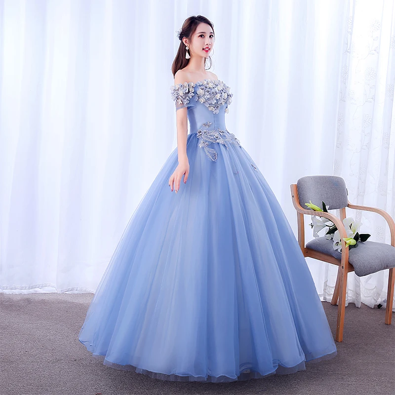 Greydish blue Новое Розовое милое платье с вырезом лодочкой длиной до пола для девушек, женщин, принцесс, подружки невесты, вечерние платье для выпускного вечера, платье - Цвет: Greydish blue