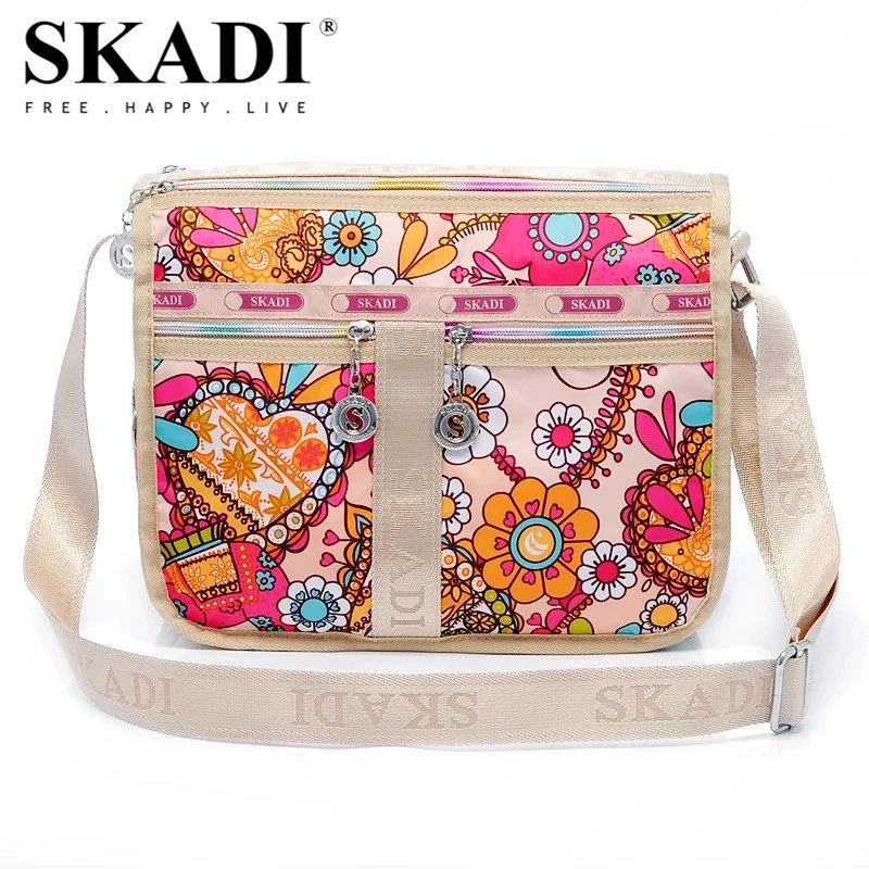 SKADI Bolsa De нейлоновые сумки-мессенджеры женские сумки через плечо с цветочным