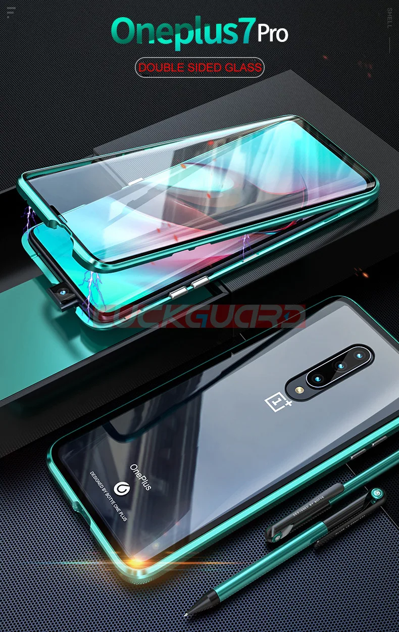 Магнитный адсорбционный чехол для телефона OnePlus 7 Pro One Plus 7 Pro двойной металлический бампер из закаленного стекла чехол для Oneplus 7 1+ 7