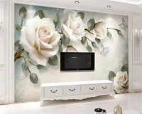 beibehang custom size modern minimalist hand painted oil painting floral european decorative painting papel de parede wallpaper