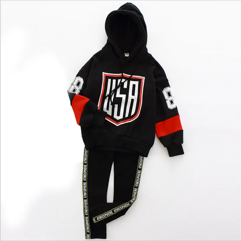 

Girls Clothing Set Long Sleeve For Spring & Autumn Children Tracksuits For Girls Sport Suits Fashion Hooded Letters Twinset Set