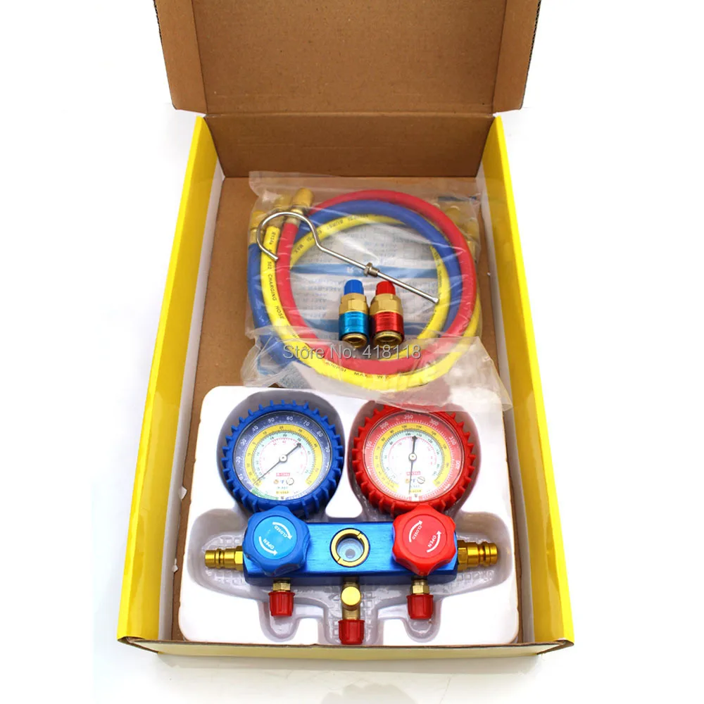 

R134a Dual Gauge Set Diagnostic Charging Tool refrigerant table refrigerant fluoridate table air conditioning gauge