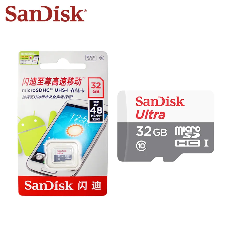 Карта памяти Sandisk Ultra Micro SD класс 10 100% оригинал SDHC TF карта 32 ГБ 8 флэш для смартфонов