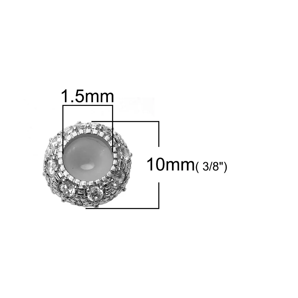 DoreenBeads медные ползунок с застежкой круглые шарики из розового золота силиконовые