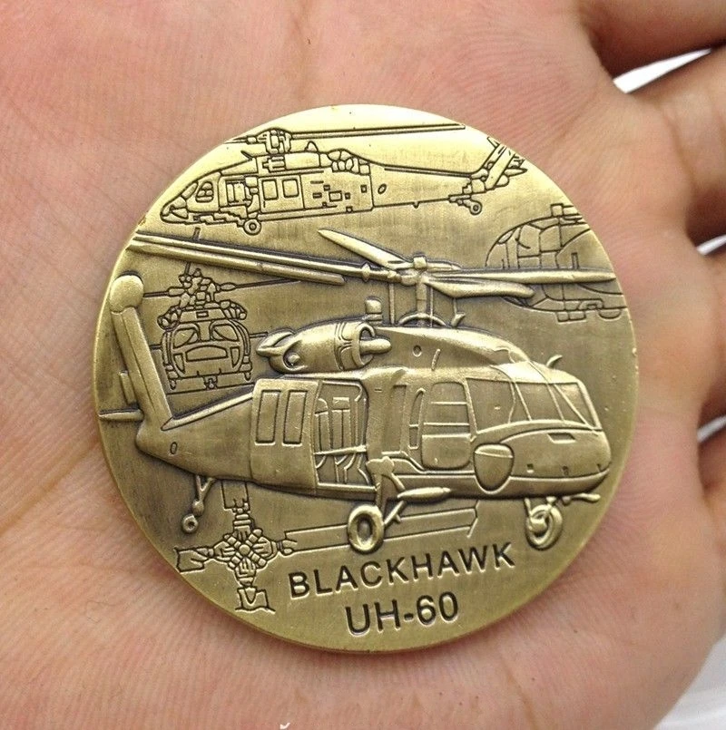 Военная армия США блестящая монета вертолет BLACKHAWK вызов значок мировой военный