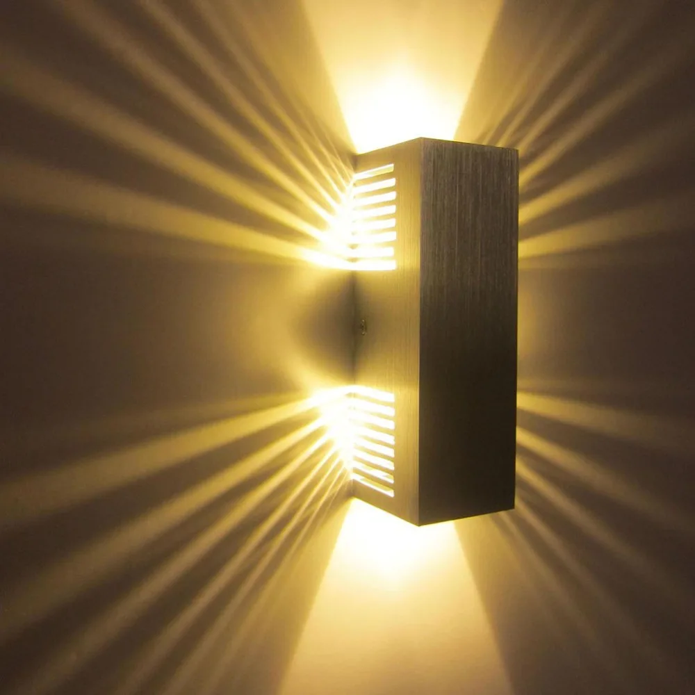 Led Wall Light Aluminum Fine Wall Lights Rectangular Art Stripe Wall Light 3 Square Wall Lamp modern living room aisle staircase