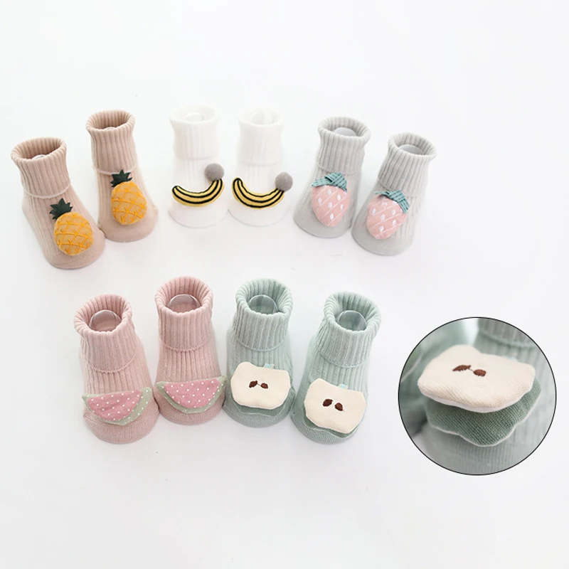 Cute Infant Baby Socks Non-slip Winter 3D Fruit Pattern Indoor Floor Warm For Cotton Newborn Gift |