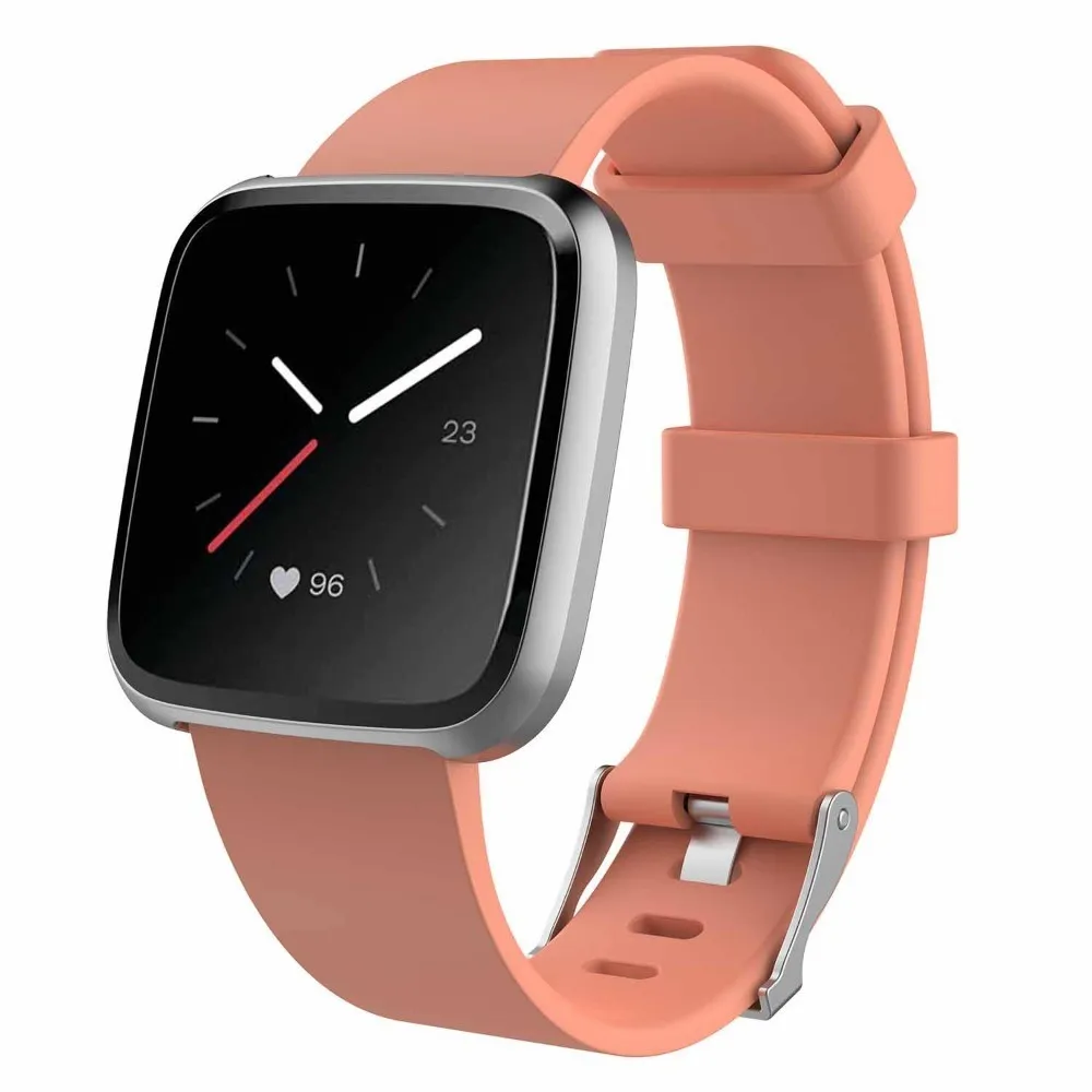Peach Duszake ремешок для Fitbit Versa Lite ремешок для Fitbit Versa Edition Мягкая замена для силиконового ремешка Браслет для Fitbit Versa - Цвет: Peach