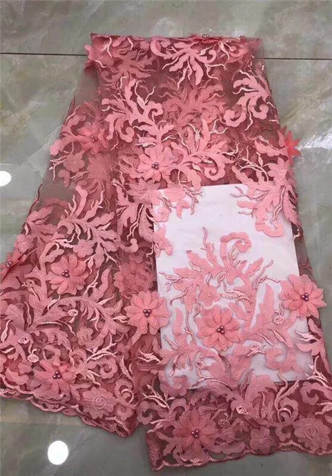 Новинка 2018 французское нигерийское 3d кружево ткани высококачественные тюлевые