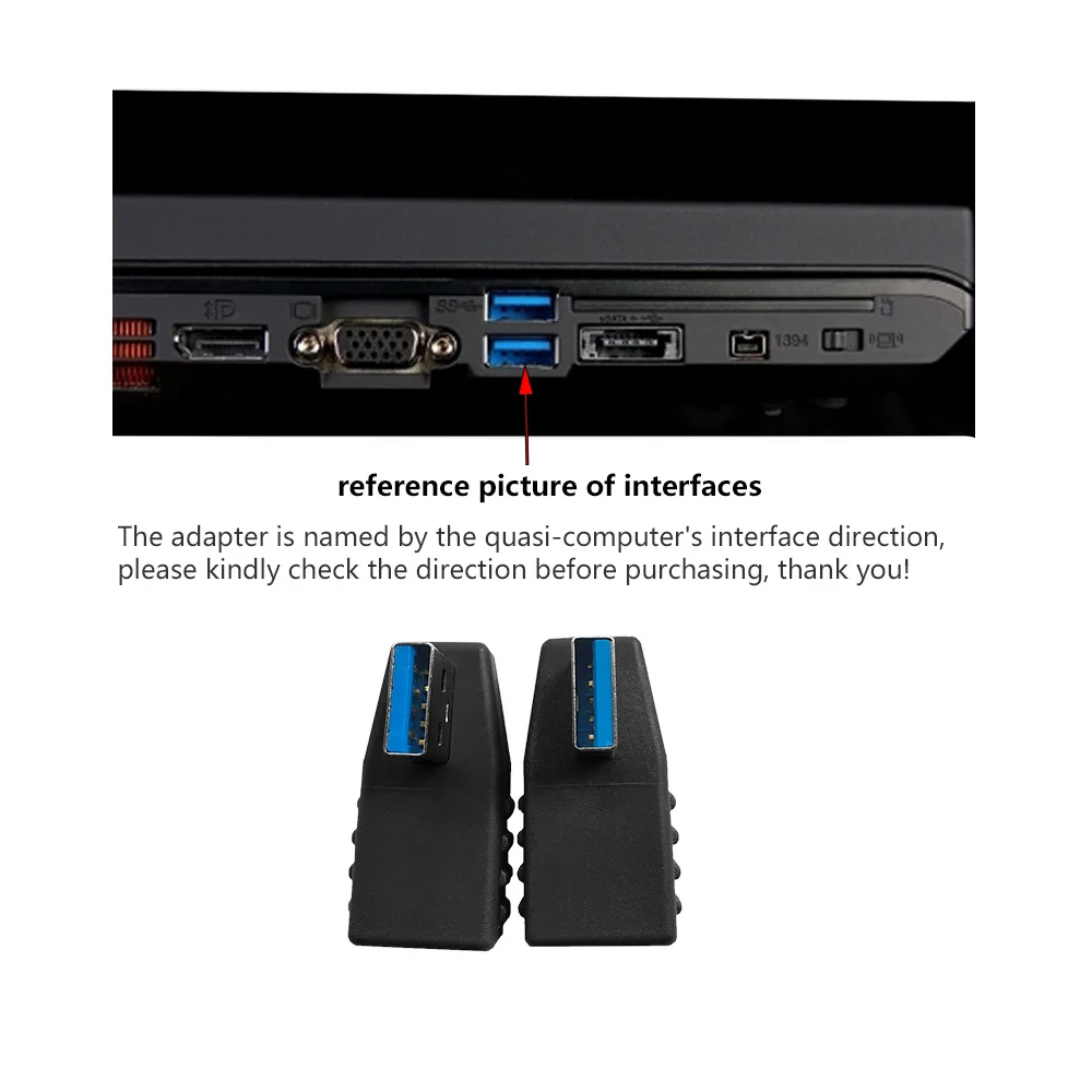 Адаптер USB 3 0 Вертикальный штекер-гнездо под прямым углом ТИП A адаптер