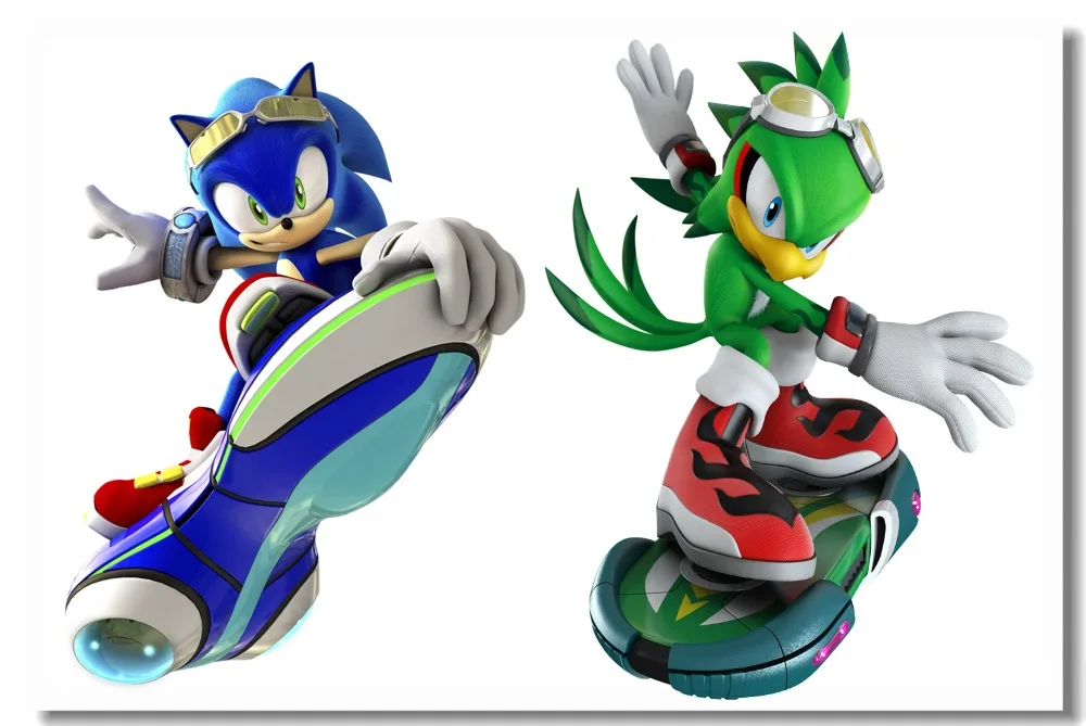 Обычный искусство на холсте стене Super Sonic Riders Jet The Hawk плакат Yoshi Toad обои настенные