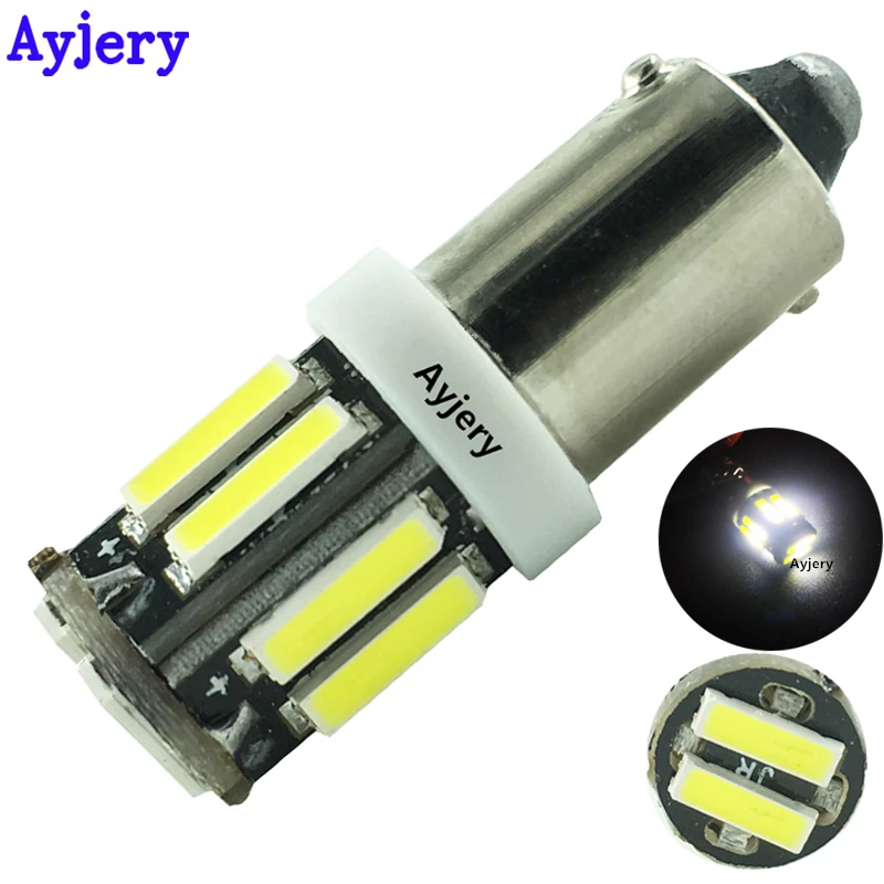 AYJERY 1X BA9S Led работающего на постоянном токе 12 В в T4W T11 7014 10 SMD обратный светильник