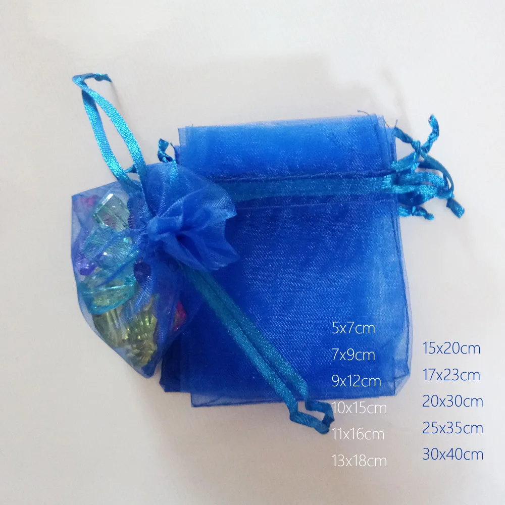 1000pcs Royal Blue Gift Bags For Jewelry And Packaging Organza Bag Drawstring Wedding/Woman Storage Display Pouches | Украшения и