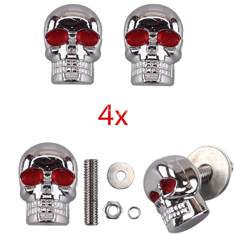 4 шт./лот 6 мм хромированные болты с рамкой для номерного знака мотоцикла красным