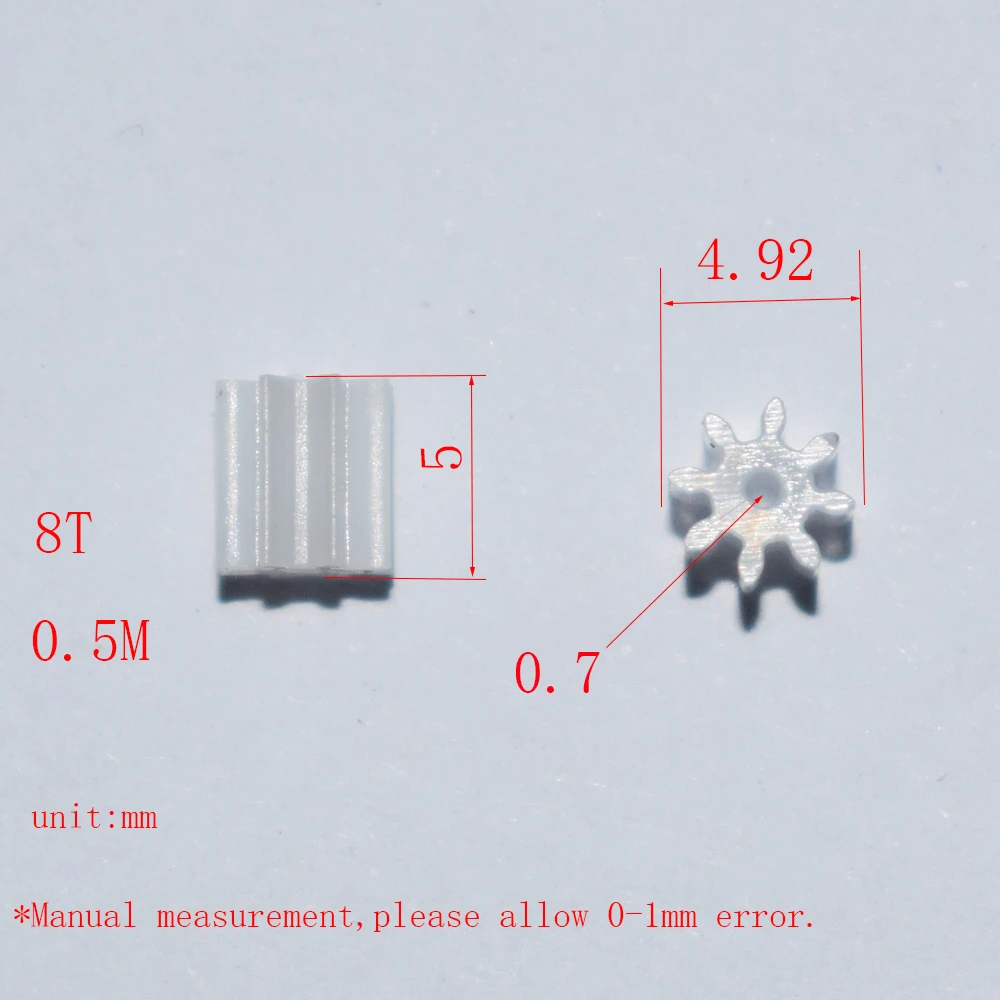 10/100pcs 8 teeth 5mm diameter shaft hole 0.8mm 0.5 modulus plastic toys gear / single-gear DIY Toy Accessories 80.8A | Игрушки и хобби