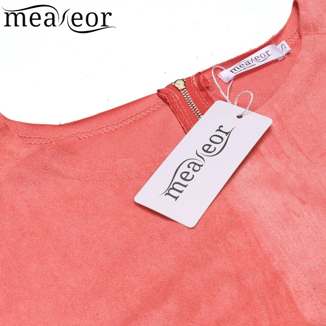 Женское платье Meaneor повседневное летнее однотонное без рукавов с круглым вырезом