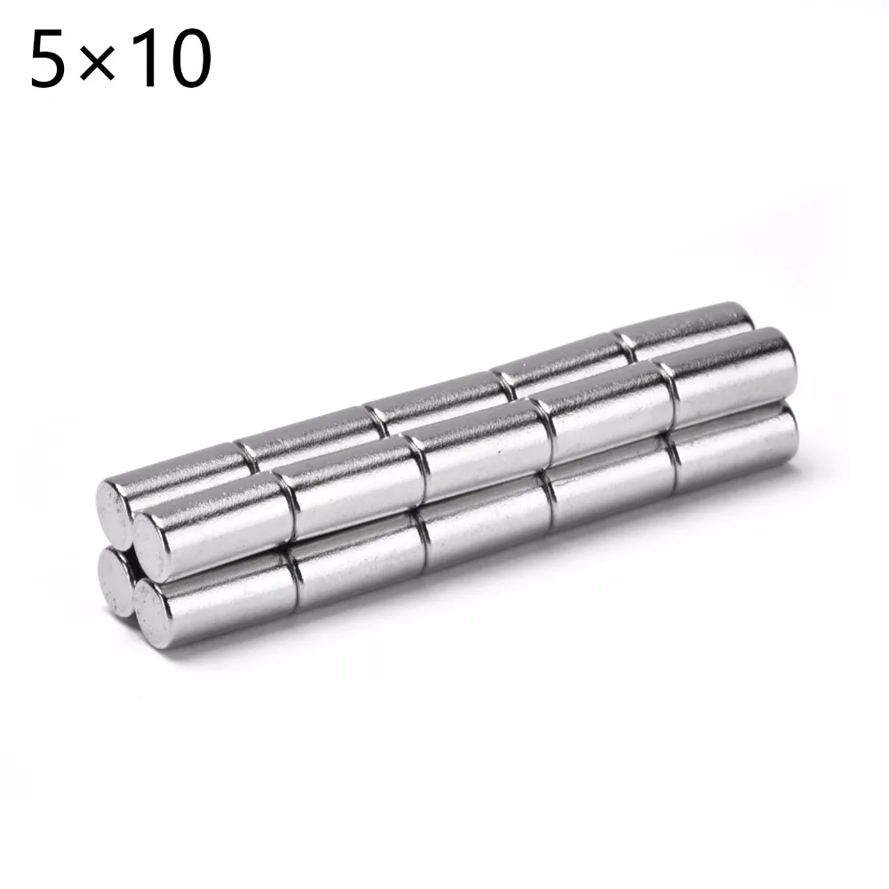50 шт. 5 мм x 10 мм супер сильный Круглый Нео Неодимовый Магнит 5x10 N35 редкоземельный постоянный магнит 5 мм x 10 мм мощный магнит 5*10