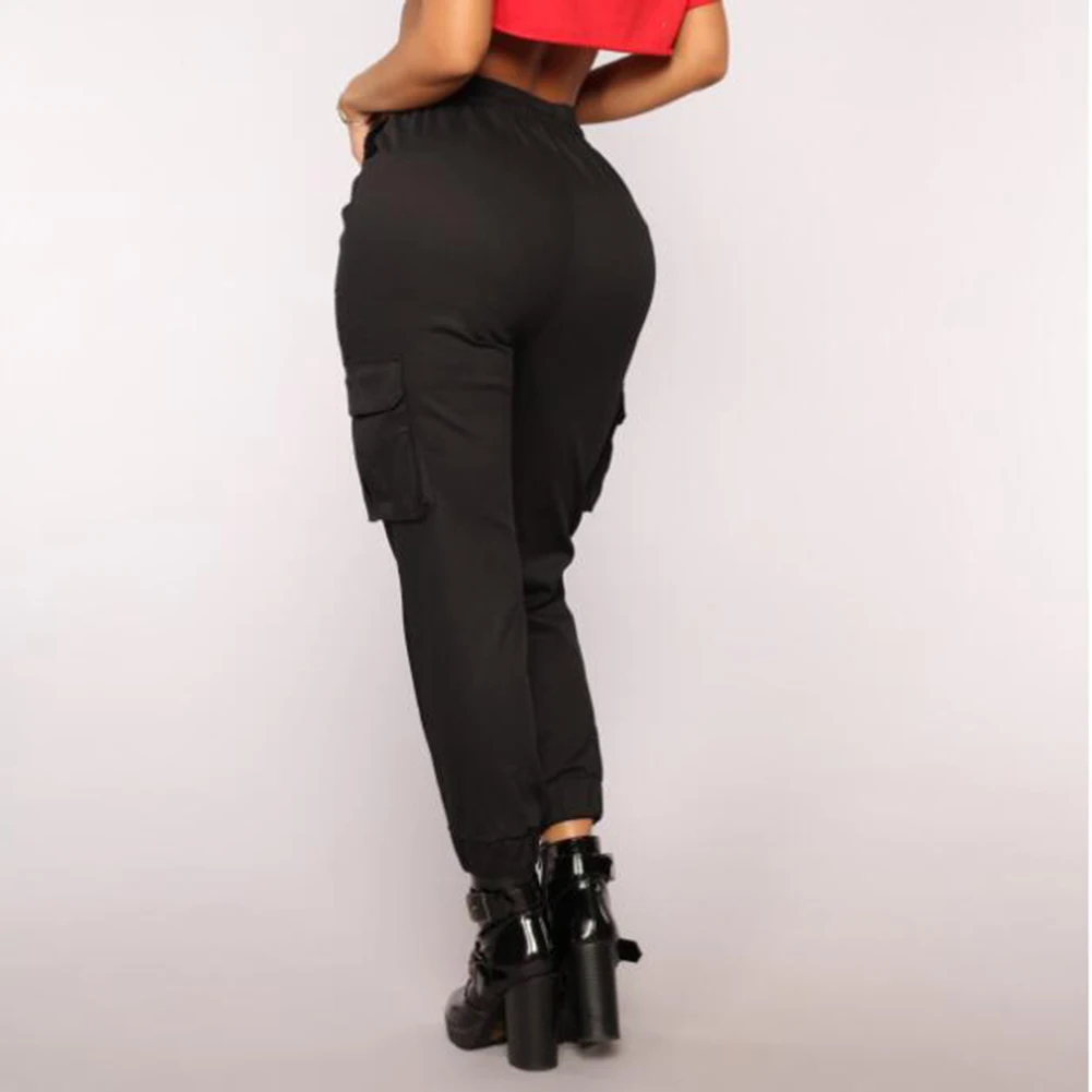 Брюки с высокой талией камуфляжные свободные джоггеры женские армейские