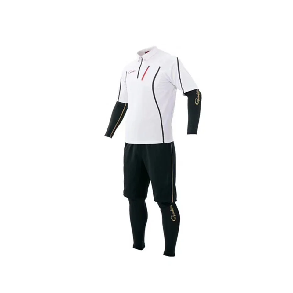 Белый Костюм для рыбалки, футболка, шорты, рукав M/L/XL/XXL/XXXL, защита от солнца, быстрое высыхание, защита от ультрафиолета, сделано в Японии - Цвет: Белый