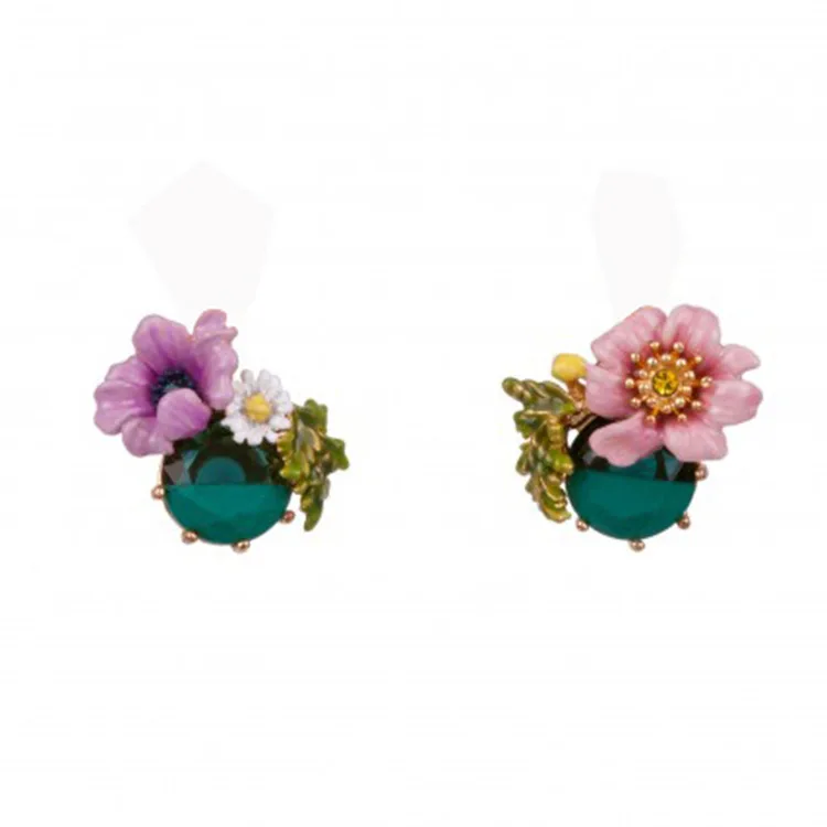 Новый Шаблон Эмаль Глазури Цветок Асимметрия двухцветный Кристалл Набор