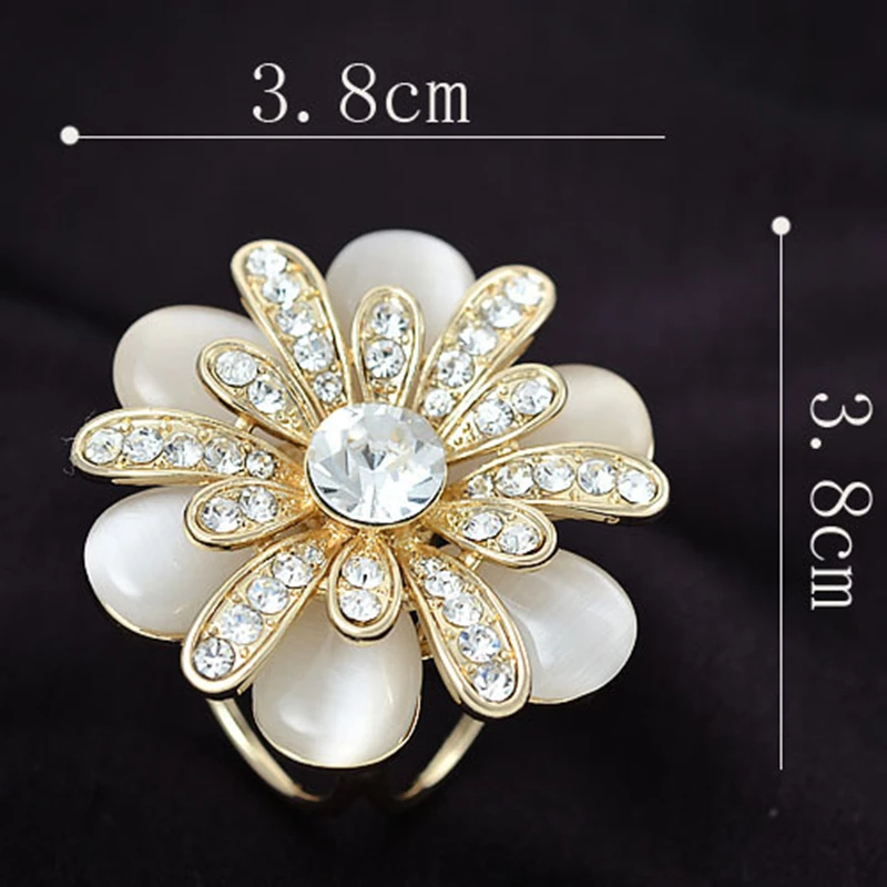 Зажим для шарфа с опаловым камнем стразы цветок Пашмина хиджаб петли аксессуары |