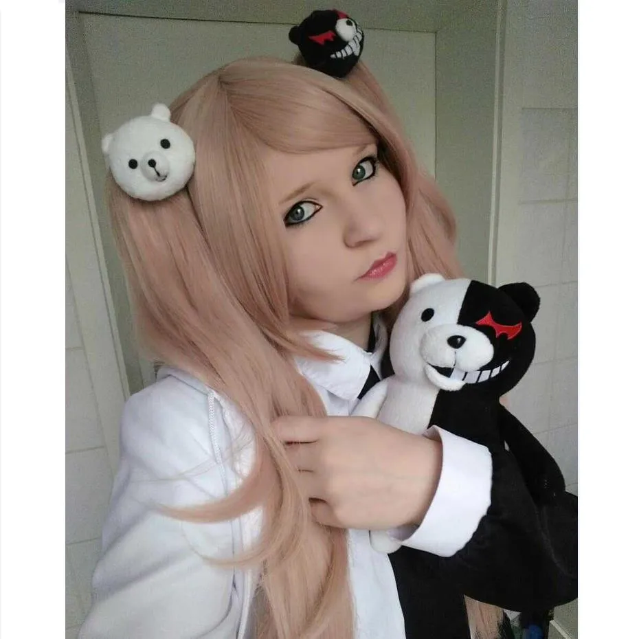 Аниме Danganronpa Косплей Монокума аксессуары джунко эношима Хлопок Женщины Девушки заколка для волос шпилька черный белый медведь головные уборы
