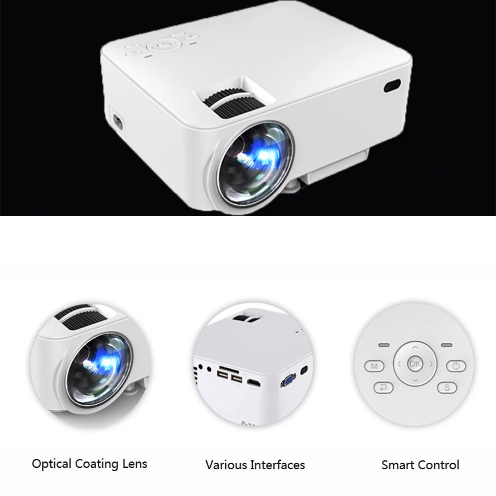 Портативный Мини СВЕТОДИОДНЫЙ ЖК-Проектор для HomeTheater Игра Проектор Поддержка