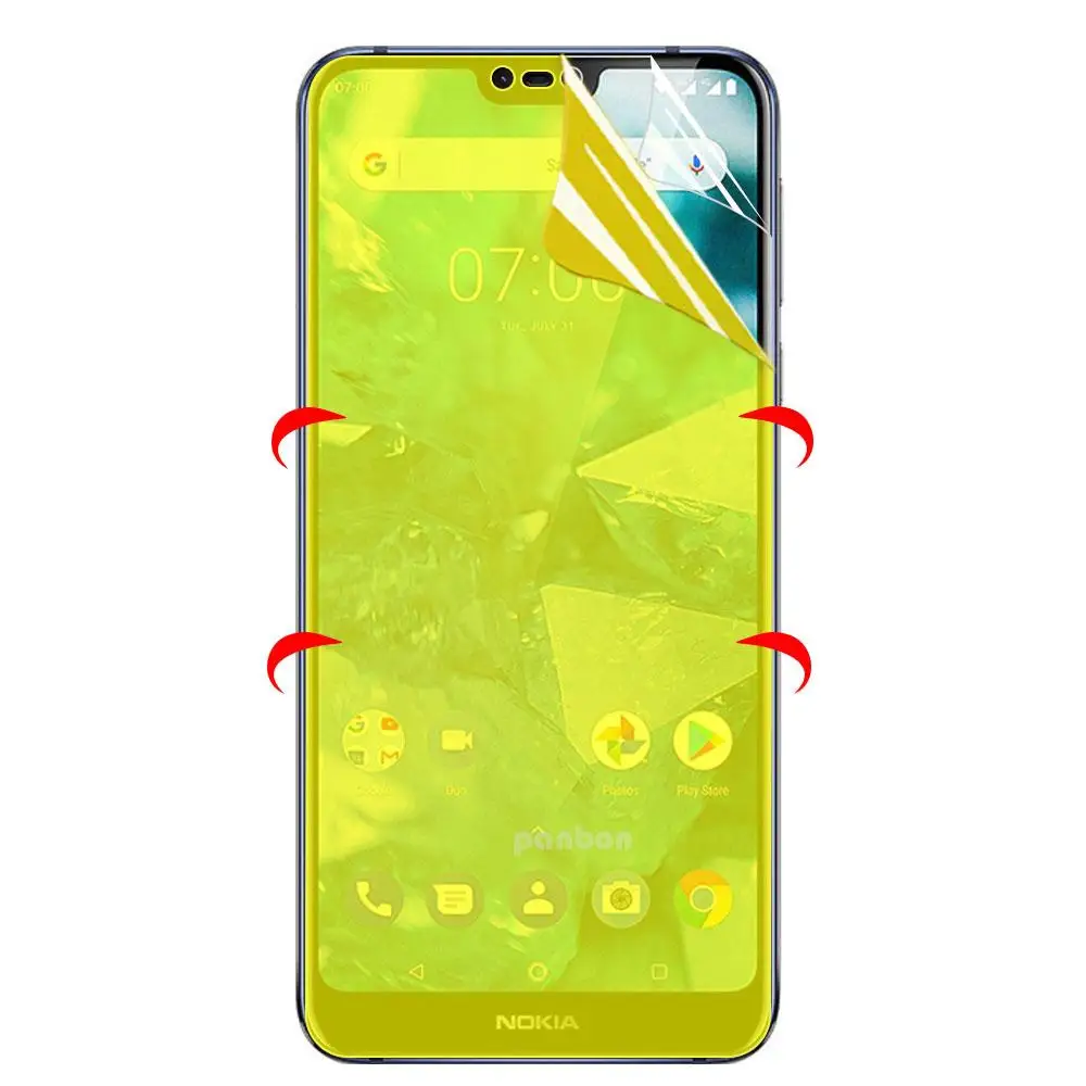 Полностью Гидрогелевая защитная пленка 7D для Nokia 2 1 3 5 Plus X5 6 X6 7 X7 8 Защитная экрана
