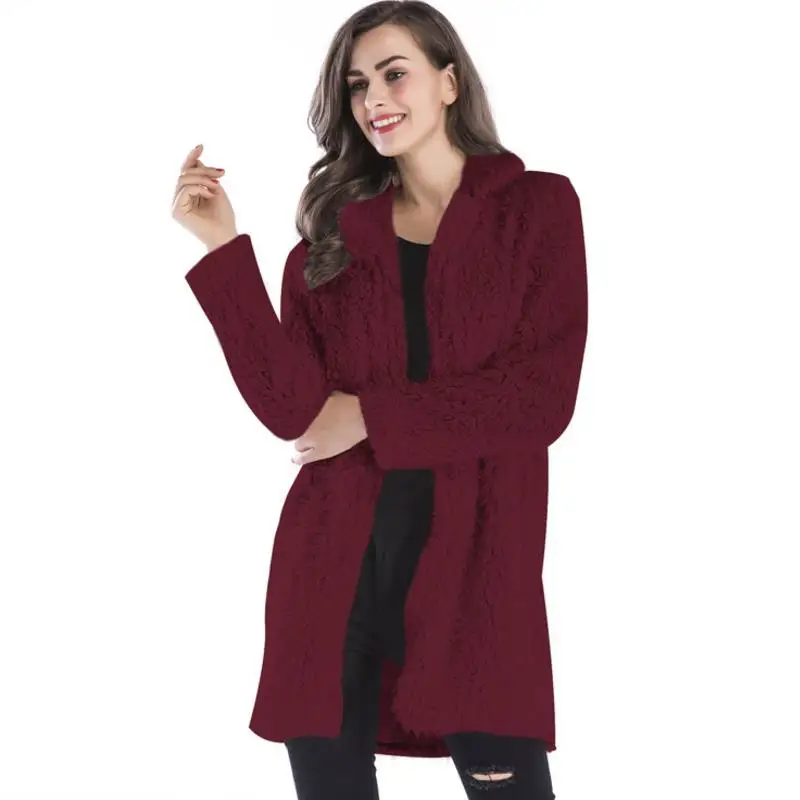 

ENLU Furry Fur Coat Women Fluffy Warm Long Sleeve Female Outerwear Autumn Winter Coat Jacket Hairy Collarless Overcoat G69
