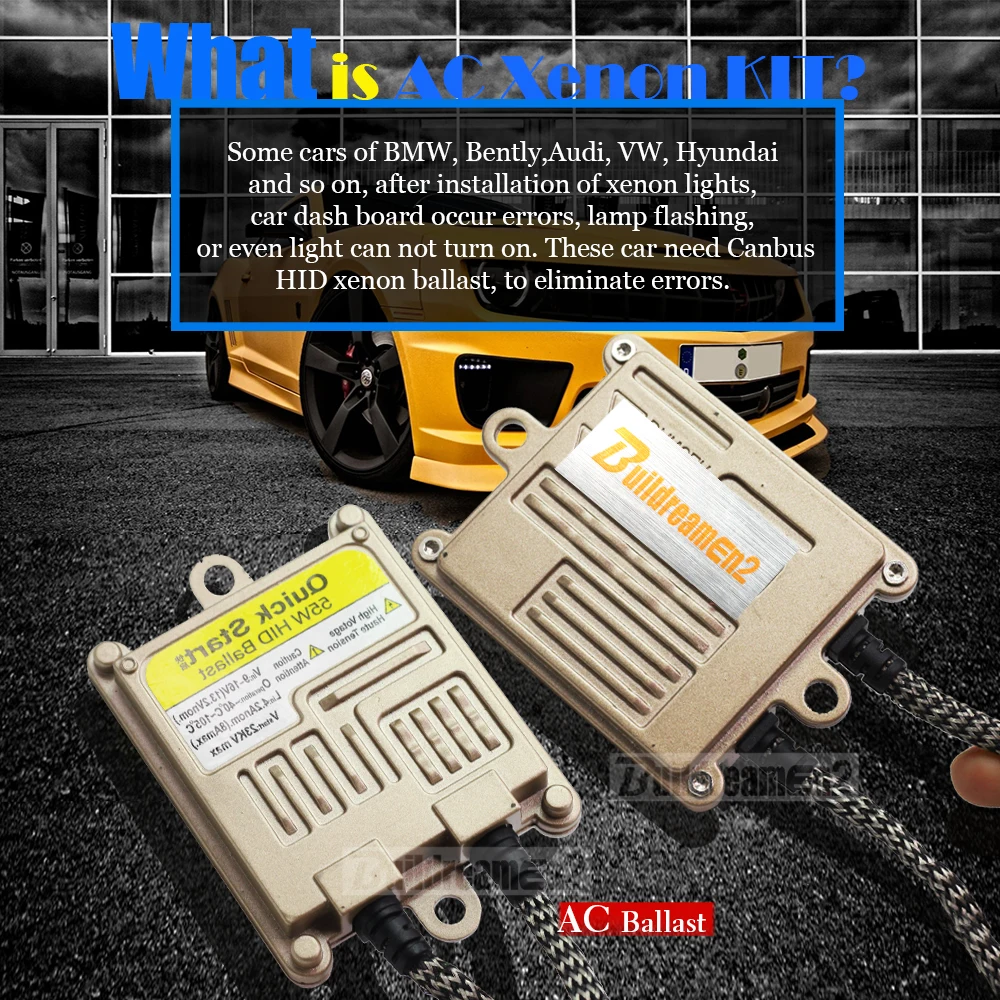 Фото Buildreamen2 D2 D2S D2C D2R AC HID полный ксеноновый комплект балласт + лампа + провосветильник жгута 4300K 6000K 8000K 10000K 12 В автомобисветильник фара №2