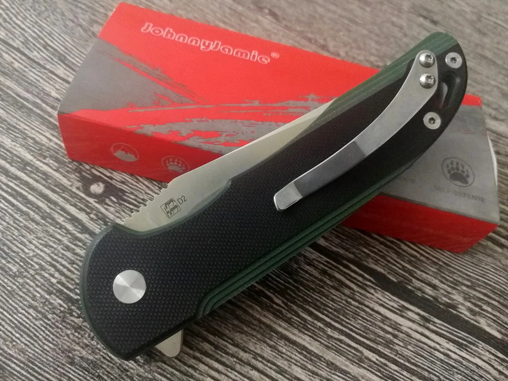 JohnnyJamie Persici 3," D2 Лезвие Тип A G10 Ручка Тактический Флиппер охотничий складной нож для выживания кемпинга Карманный EDC нож s