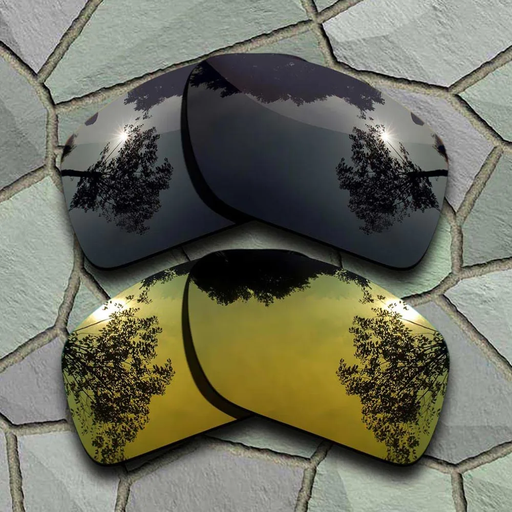 Grey Black&Yellow Golden Sunglasses Polarized Replacement Lenses for Oakley Big Taco
