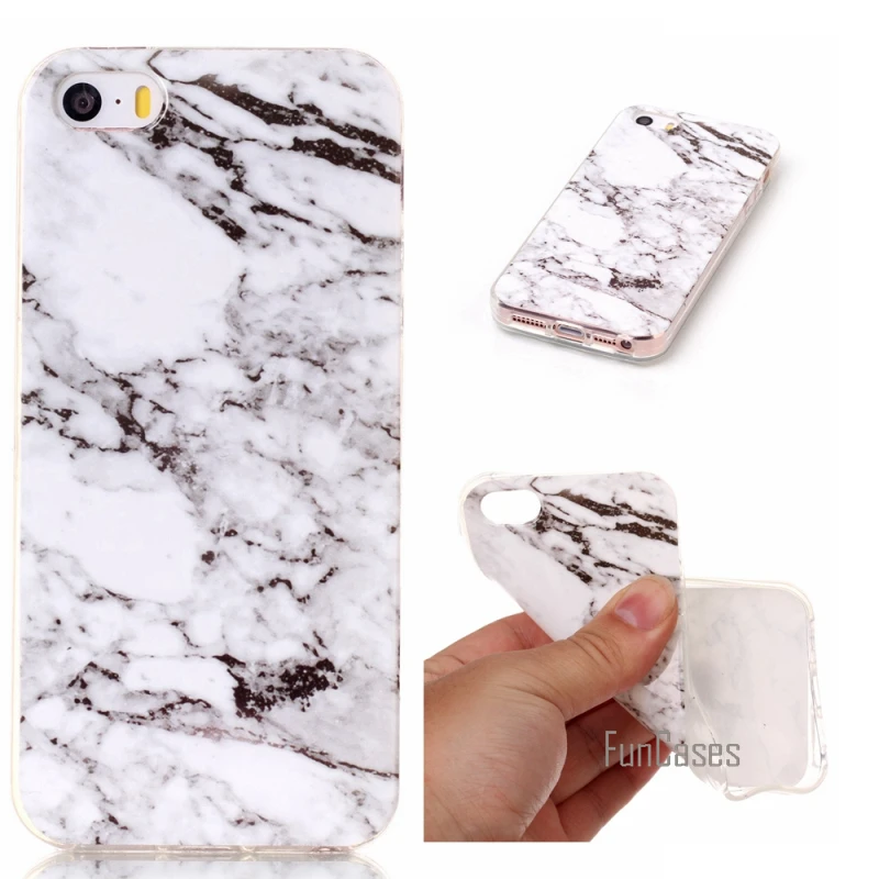 Для чехла iphone 5S силиконовый чехол для SE мраморное изображение камня окрашенные