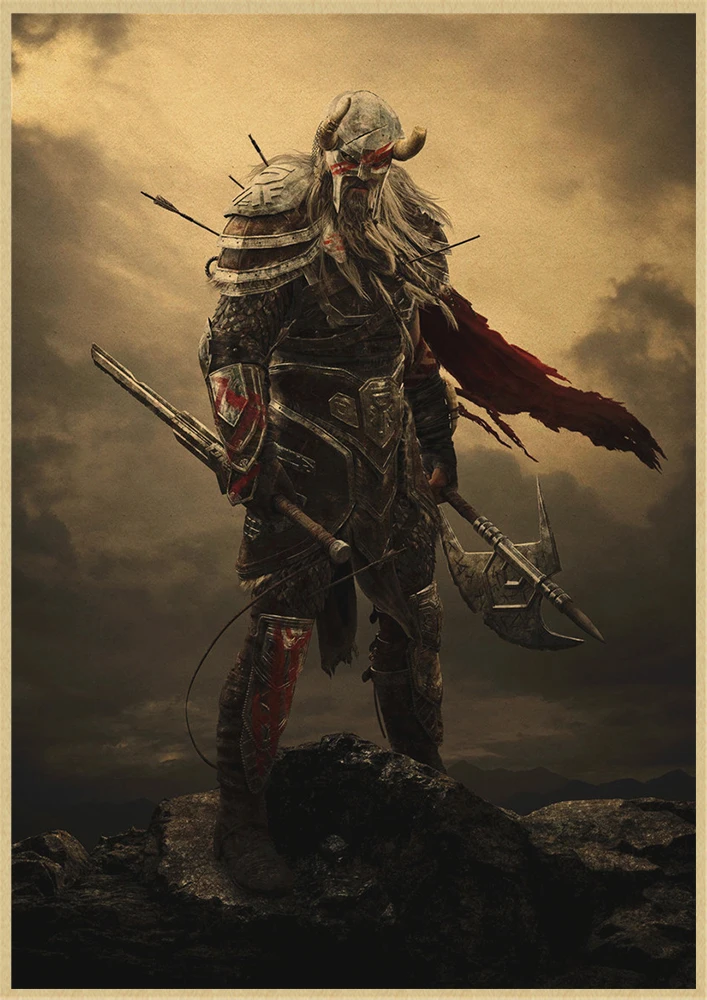The Elder Scrolls Skyrim игра крафт-игра плакат домашний интерьер украшения рисунок core наклейки на стену - Цвет: Кофе