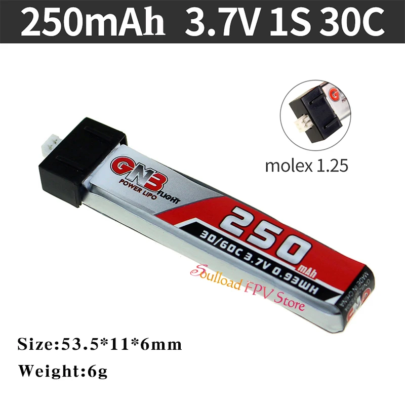5 шт. аккумулятор Gaoneng GNB FPV батареи 250/260/300/450/520/600mAh 1S PH2.0 Plug Lipo Батарея для Emax Tinyhawk Kingkong LDARC крошечные