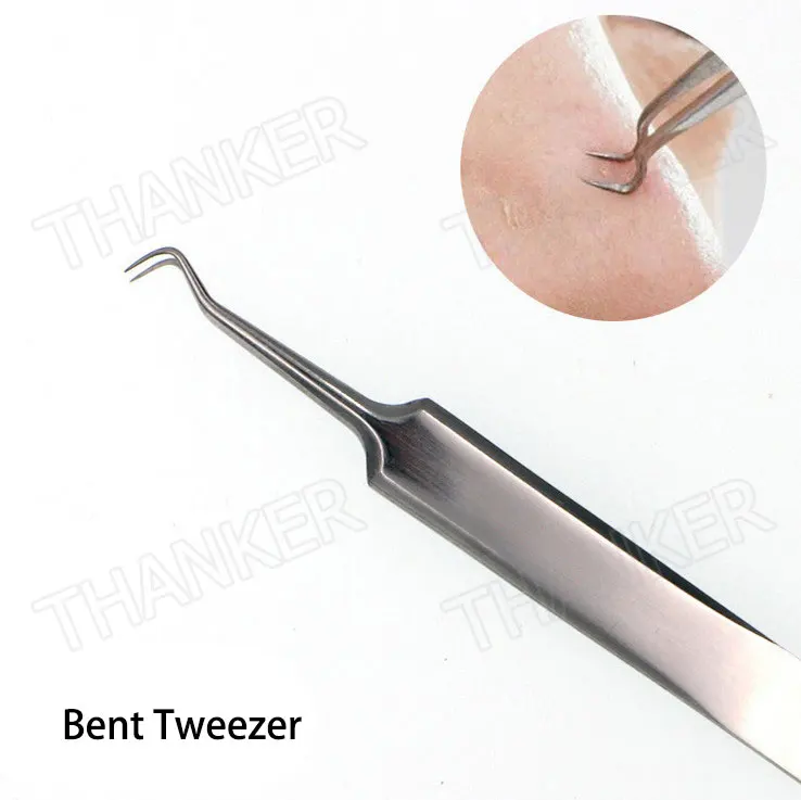 Professional tweezers acne clip Best blackhead tweezer eyebrow medical grade Stainless Steel super sharp pinhead treatment | Красота и